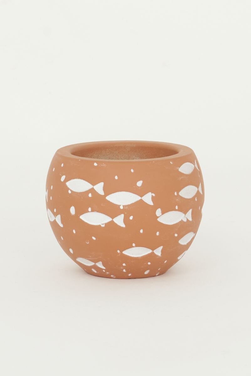 D2475 - School of Fish Pot, Concrete, D: 4.3